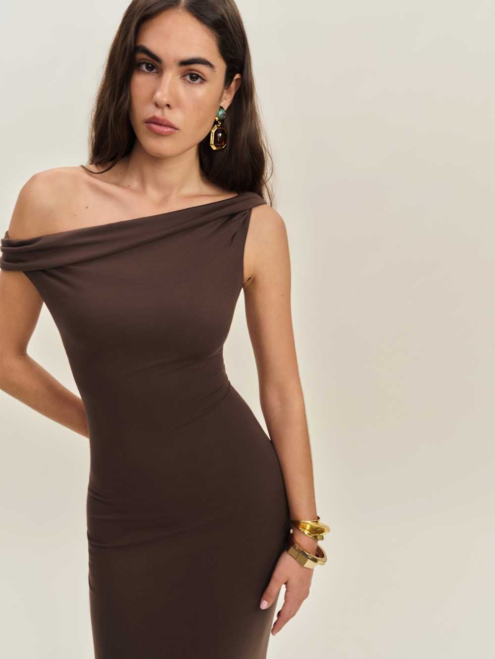Reformation Jamen Knit Dress - Cafe