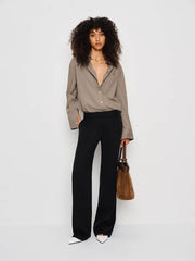 Reformation Will Oversized Shirt - Mushroom Stripe