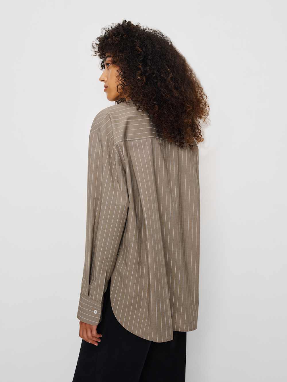Reformation Will Oversized Shirt - Mushroom Stripe