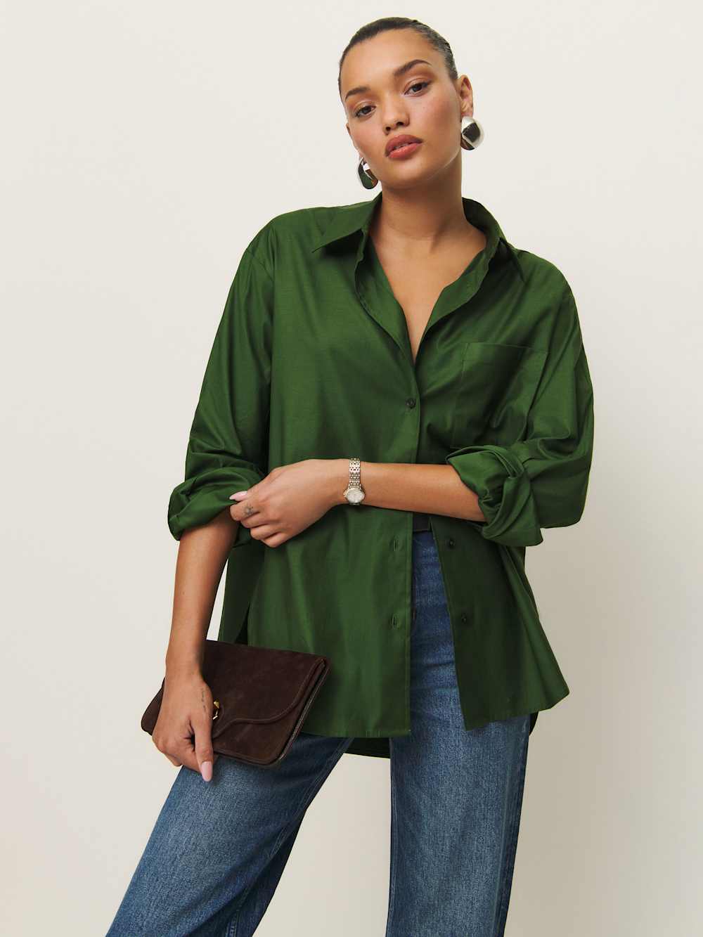 Reformation Will Oversized Shirt - Grass
