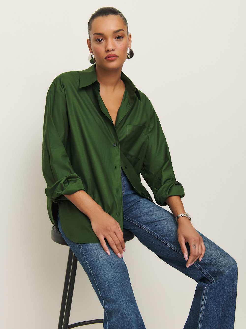 Reformation Will Oversized Shirt - Grass