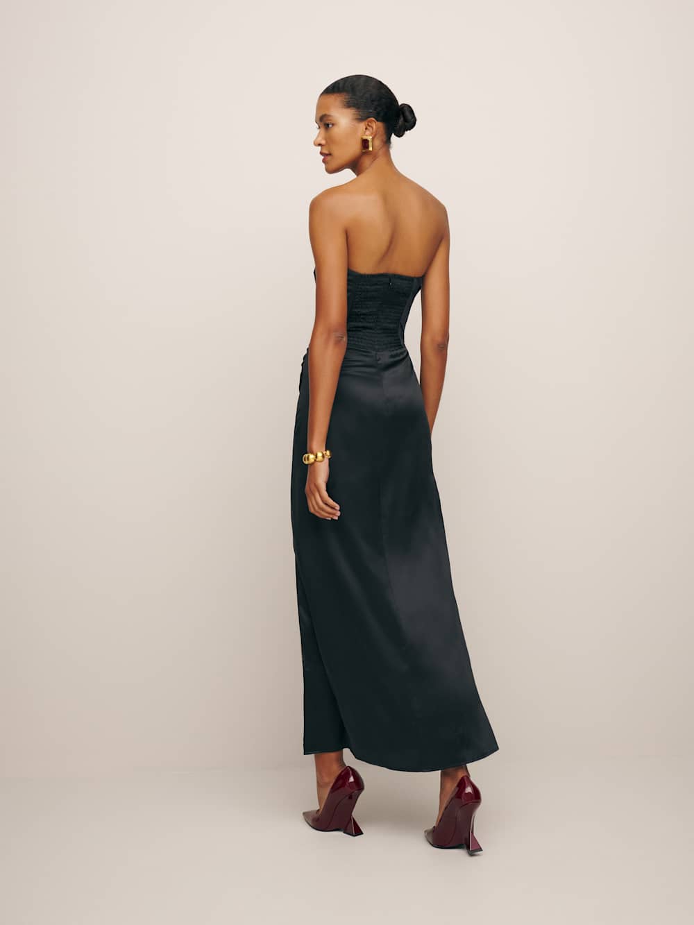 Reformation Barrow Silk Dress - Black