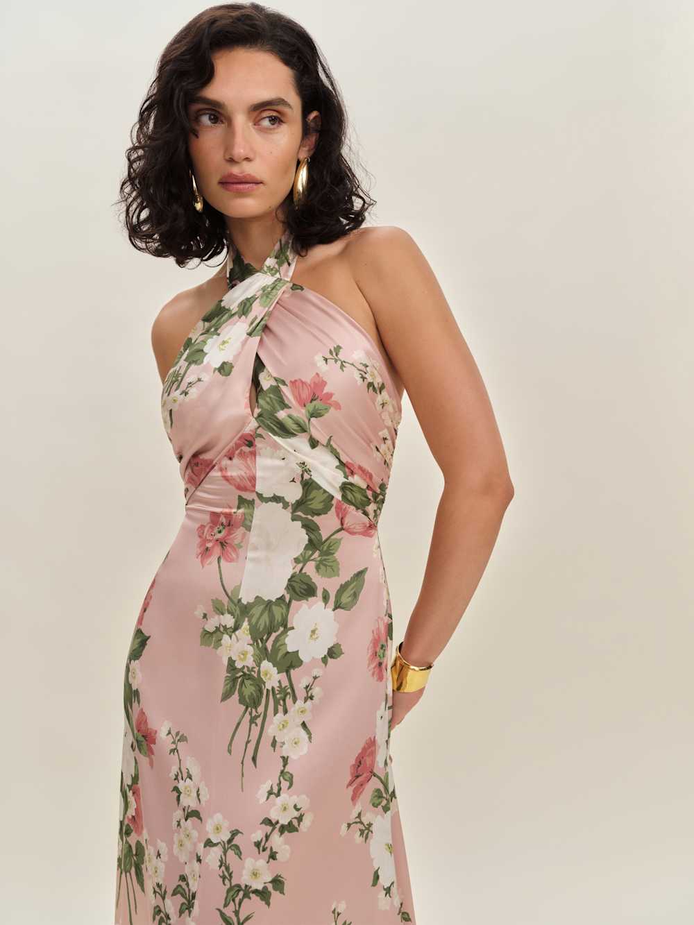 Reformation Veria Silk Dress - Rose Garden