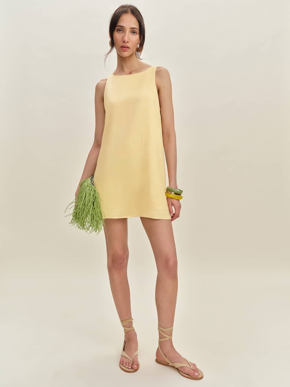 Reformation Jessi Linen Dress - Parmesan