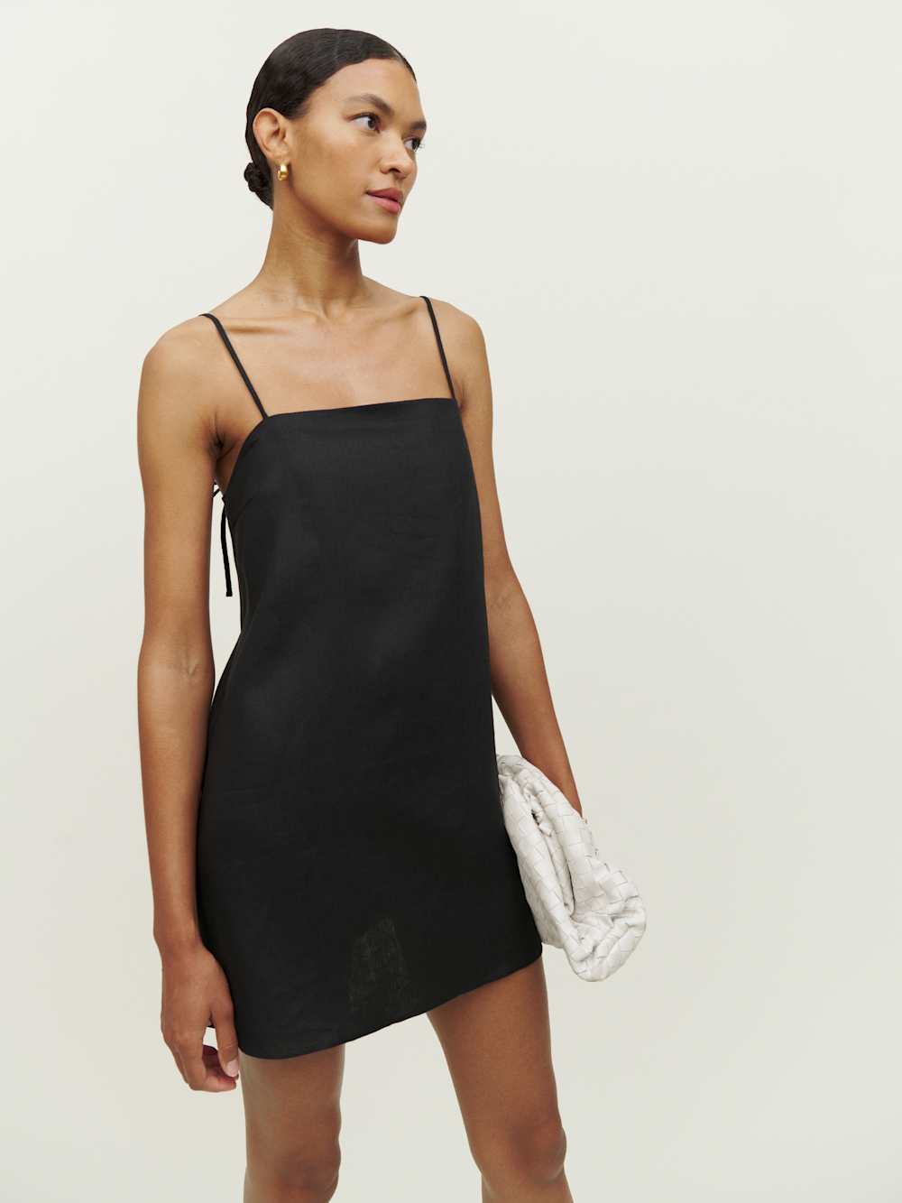 Reformation Aubree Linen Dress - Black