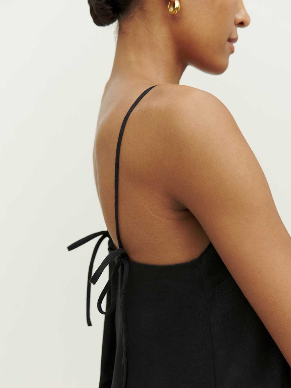 Reformation Aubree Linen Dress - Black