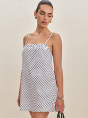 Reformation Aubree Linen Dress - Eclipse Dot