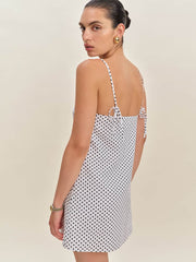 Reformation Aubree Linen Dress - Eclipse Dot
