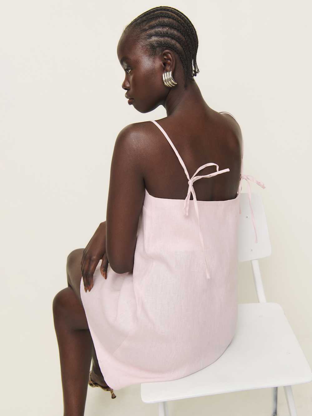 Reformation Aubree Linen Dress - Cherry Blossom
