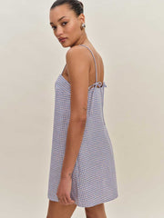 Reformation Aubree Linen Dress - Stellar Check