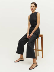 Reformation Naomi Linen Jumpsuit - Black