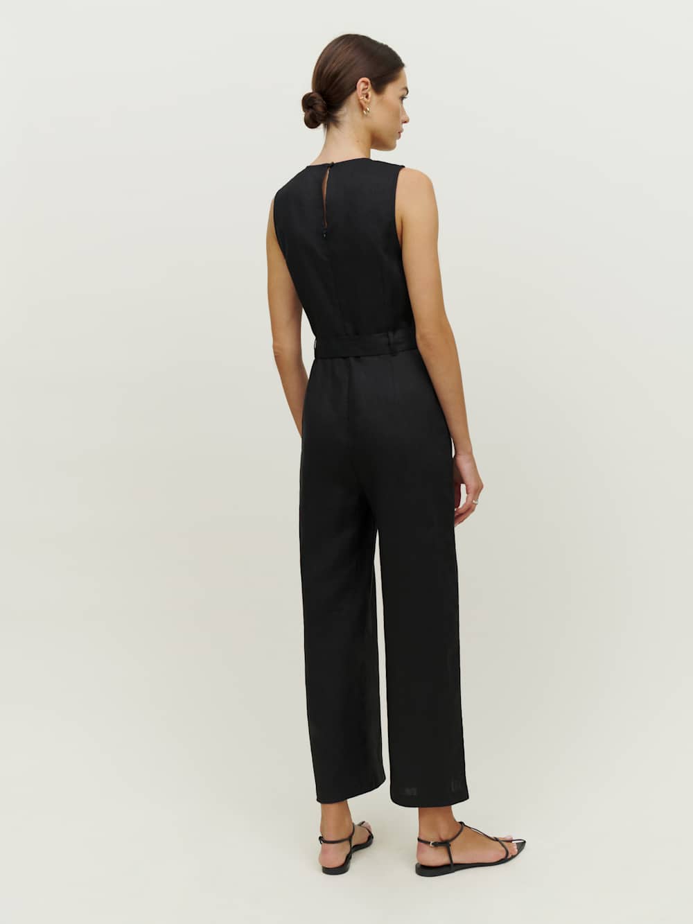 Reformation Naomi Linen Jumpsuit - Black