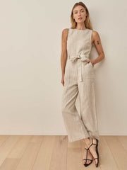 Reformation Naomi Linen Jumpsuit - Oatmeal