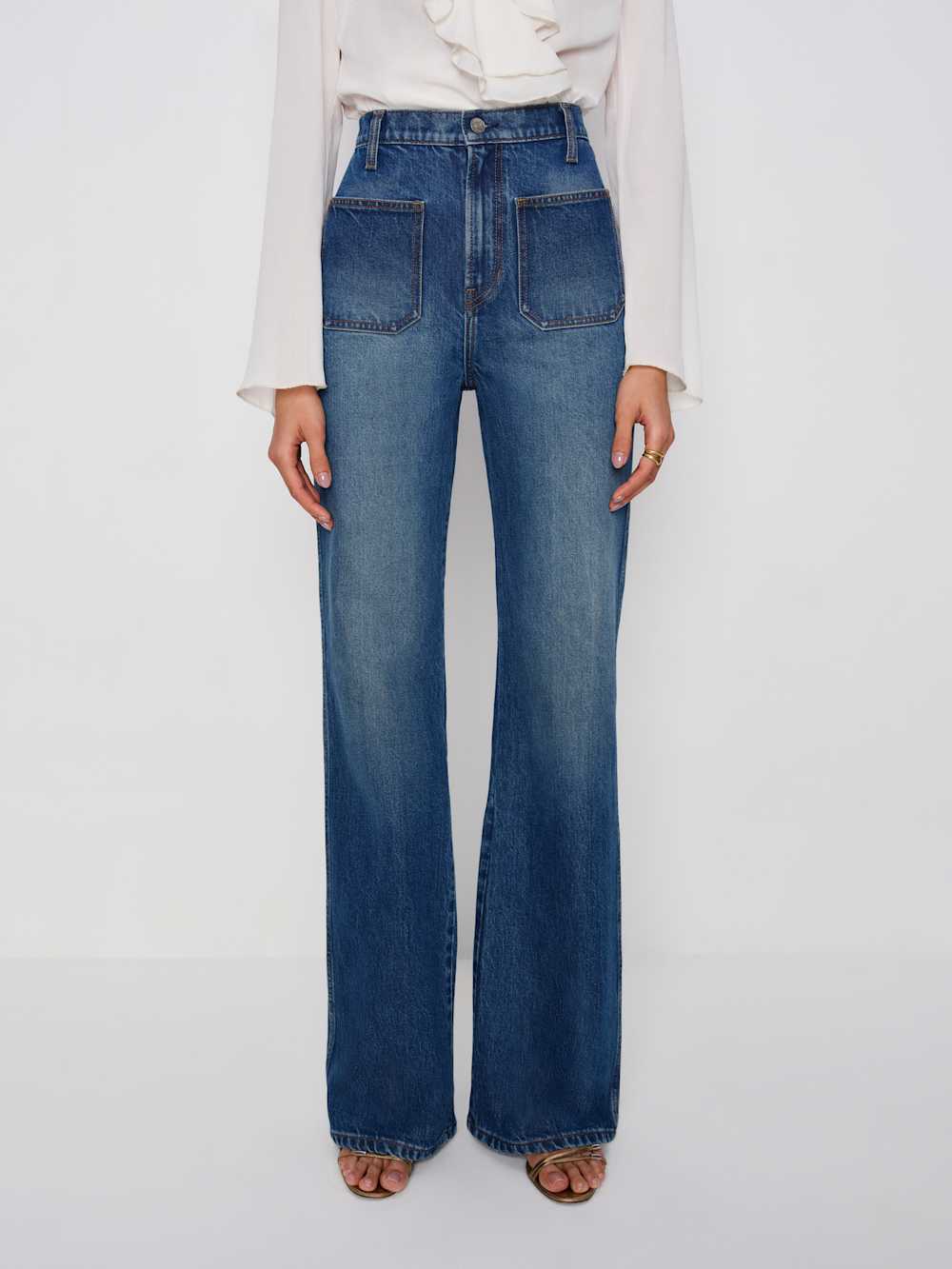 Reformation Alyssa High Rise Wide Leg Long Jeans - Mellusine