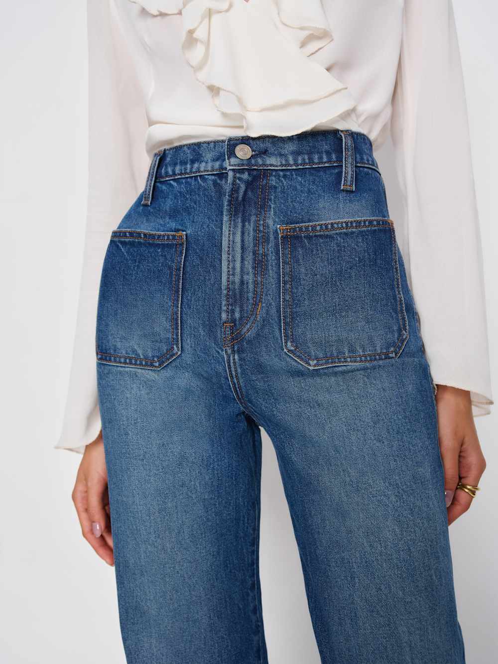 Reformation Alyssa High Rise Wide Leg Long Jeans - Mellusine