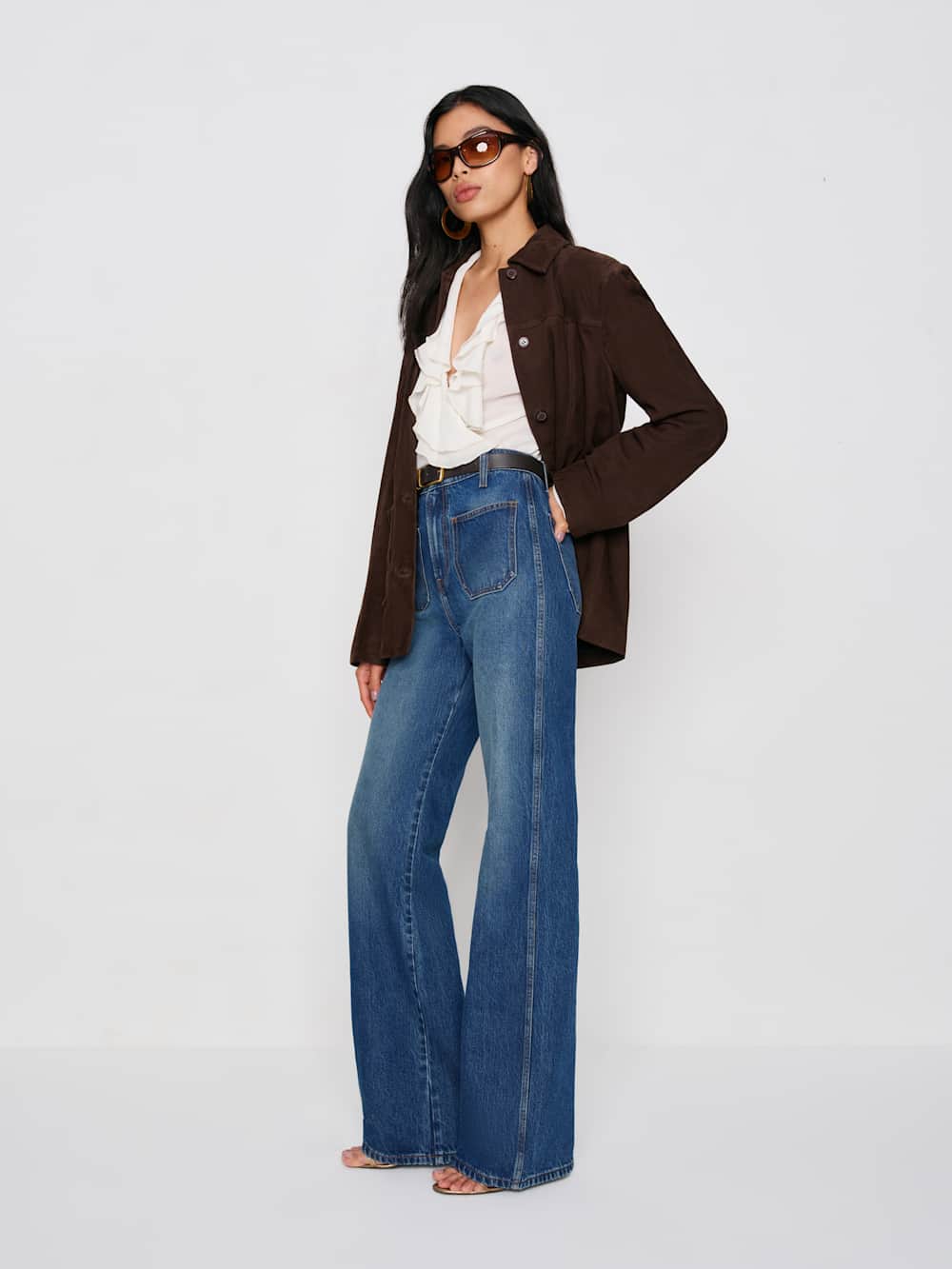 Reformation Alyssa High Rise Wide Leg Long Jeans - Mellusine