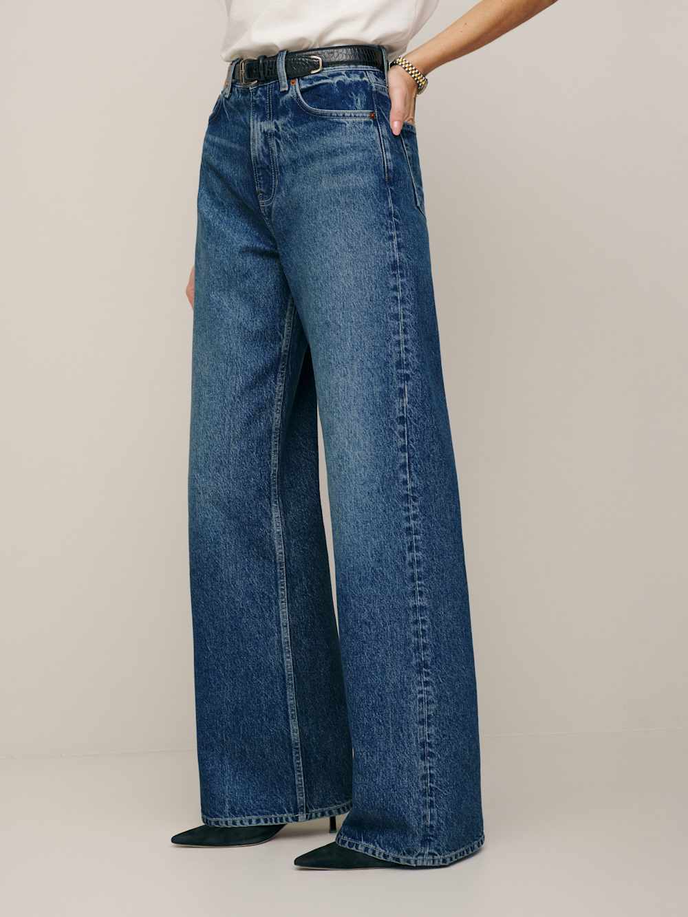 Reformation Cary High Rise Slouchy Wide Leg Jeans - Lanier