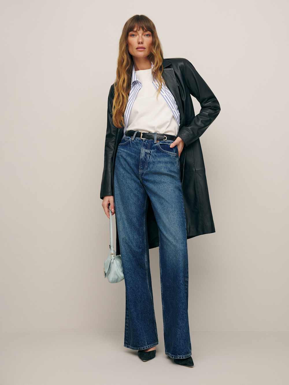 Reformation Cary High Rise Slouchy Wide Leg Jeans - Lanier