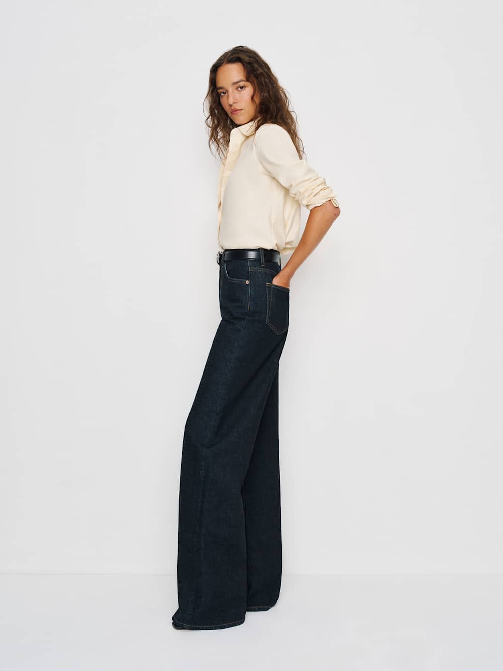 Reformation Cary High Rise Slouchy Wide Leg Jeans - Ondine