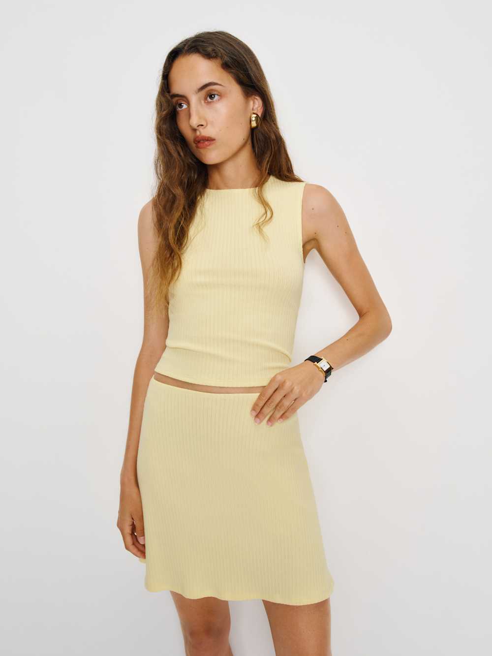 Reformation Andres Knit Two Piece - Buttercream