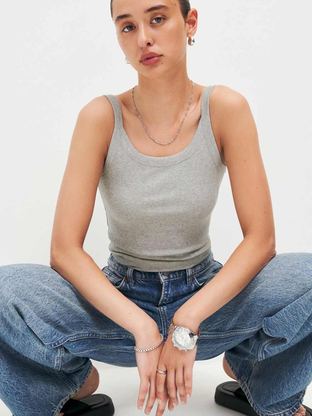 Reformation Calie Tank - Heather Grey