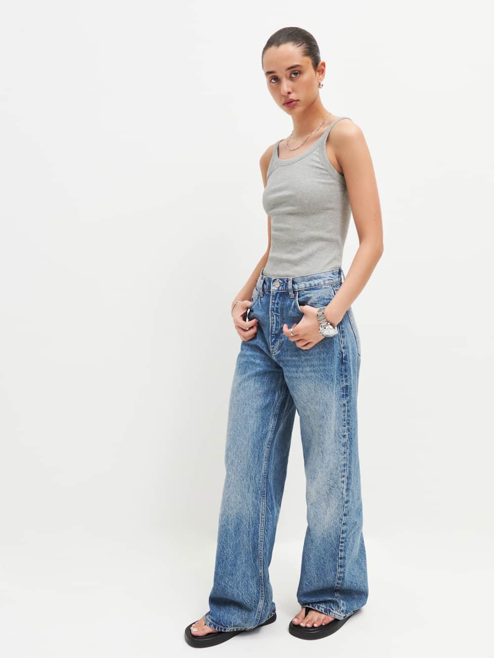 Reformation Calie Tank - Heather Grey