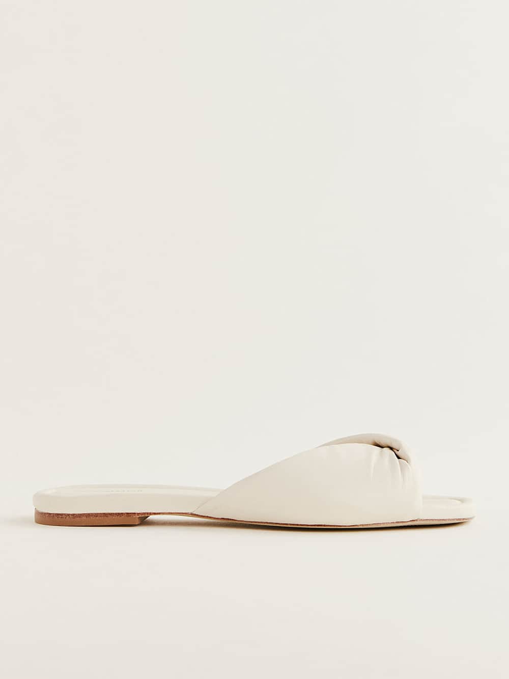 Reformation Mikki Twist Flat Sandal - Almond Leather