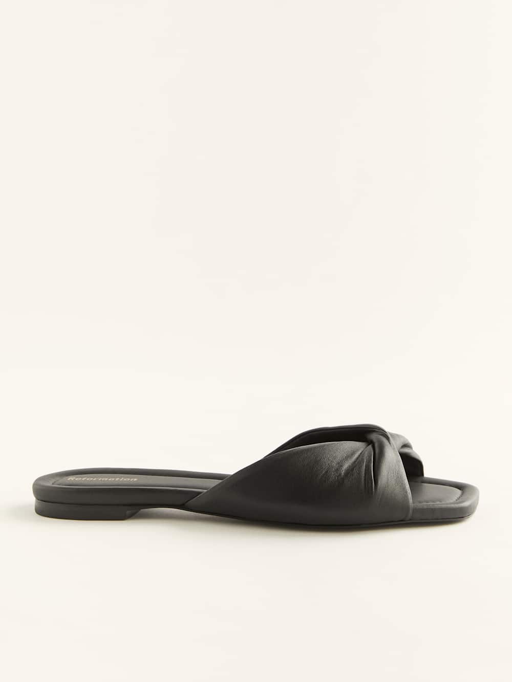 Reformation Mikki Twist Flat Sandal - Black