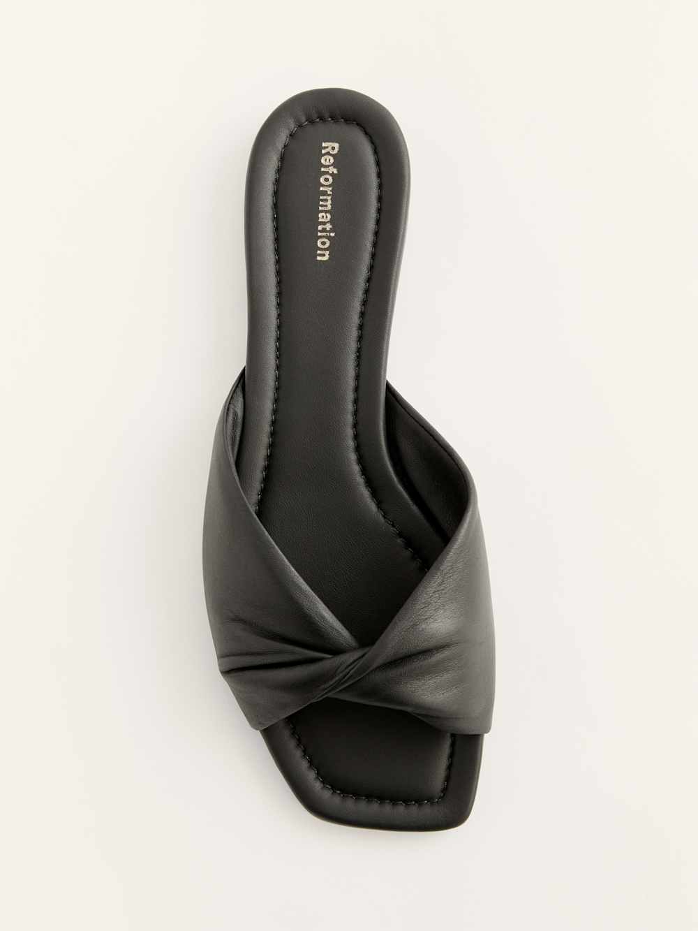 Reformation Mikki Twist Flat Sandal - Black