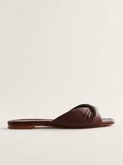 Reformation Mikki Twist Flat Sandal - Chestnut