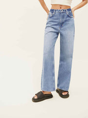 Reformation Wilder High Rise Wide Leg Cropped Jeans - Dillon