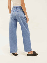 Reformation Wilder High Rise Wide Leg Cropped Jeans - Dillon