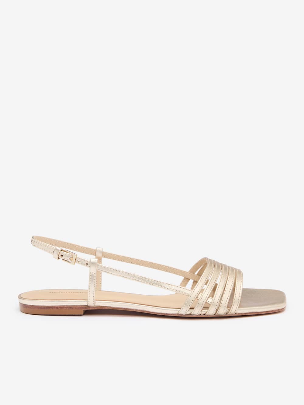 Reformation Millie Lattice Flat Sandal - Gold