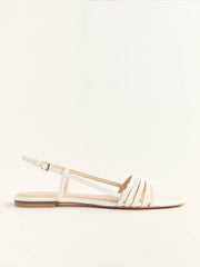 Reformation Millie Lattice Flat Sandal - White