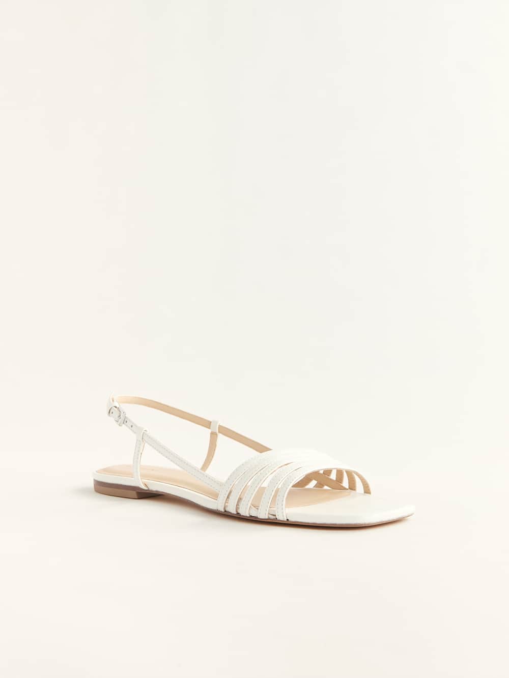 Reformation Millie Lattice Flat Sandal - White