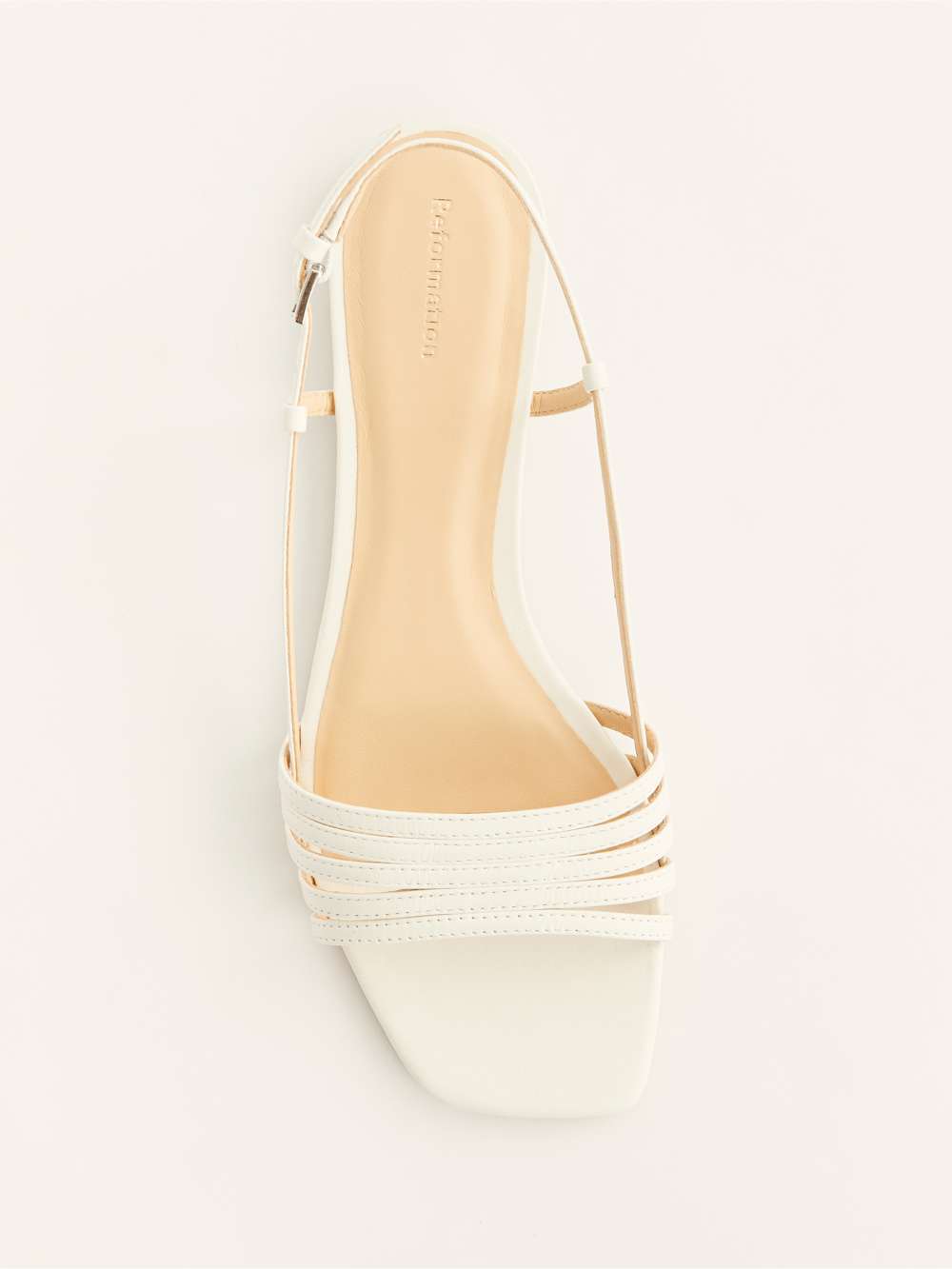 Reformation Millie Lattice Flat Sandal - White