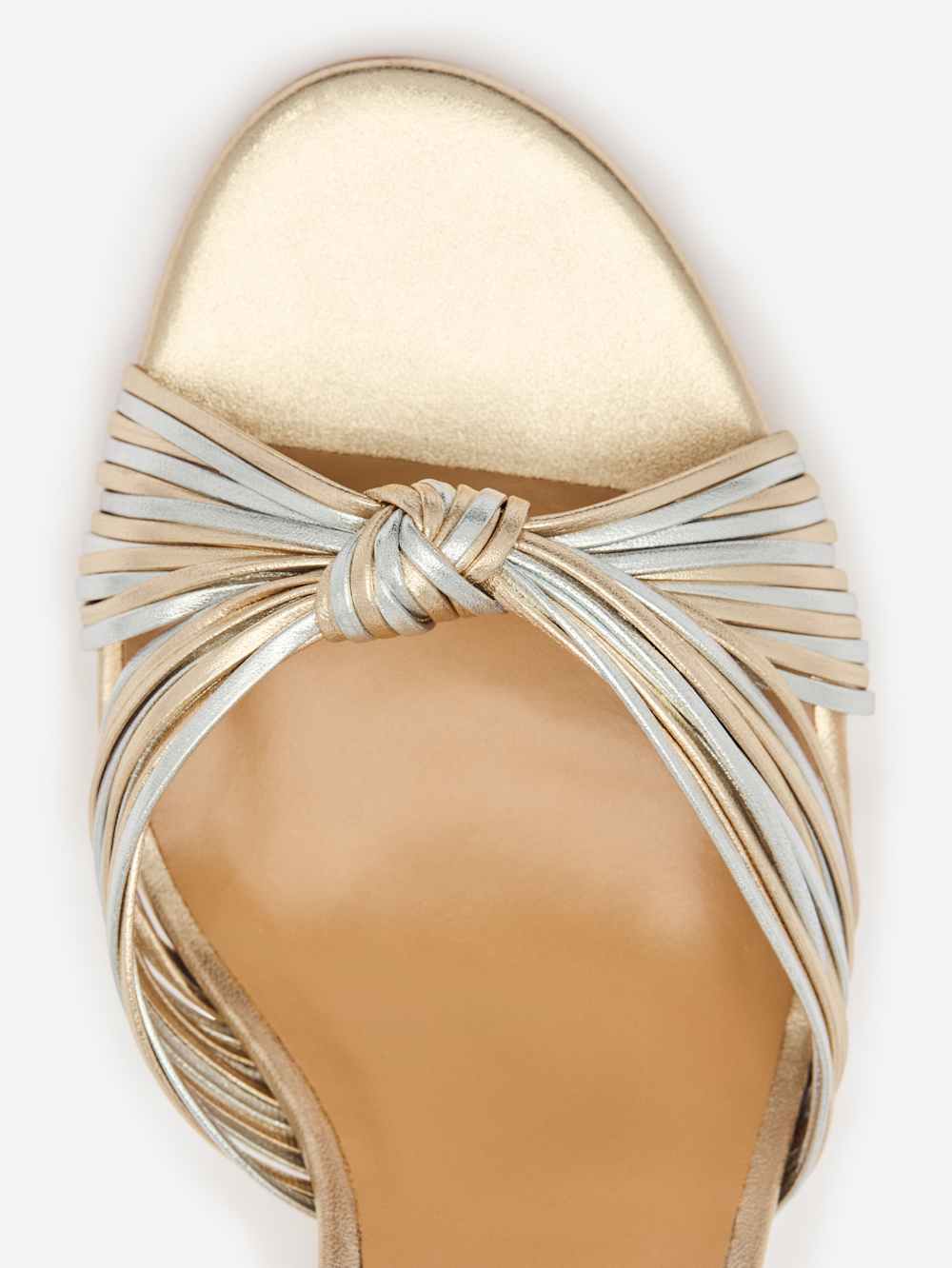 Reformation Petra Cylinder Heel - Gold Silver