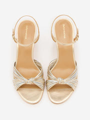 Reformation Petra Cylinder Heel - Gold Silver