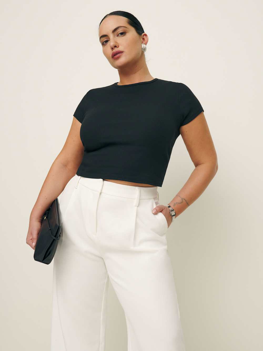 Reformation Muse Tee Es - Black