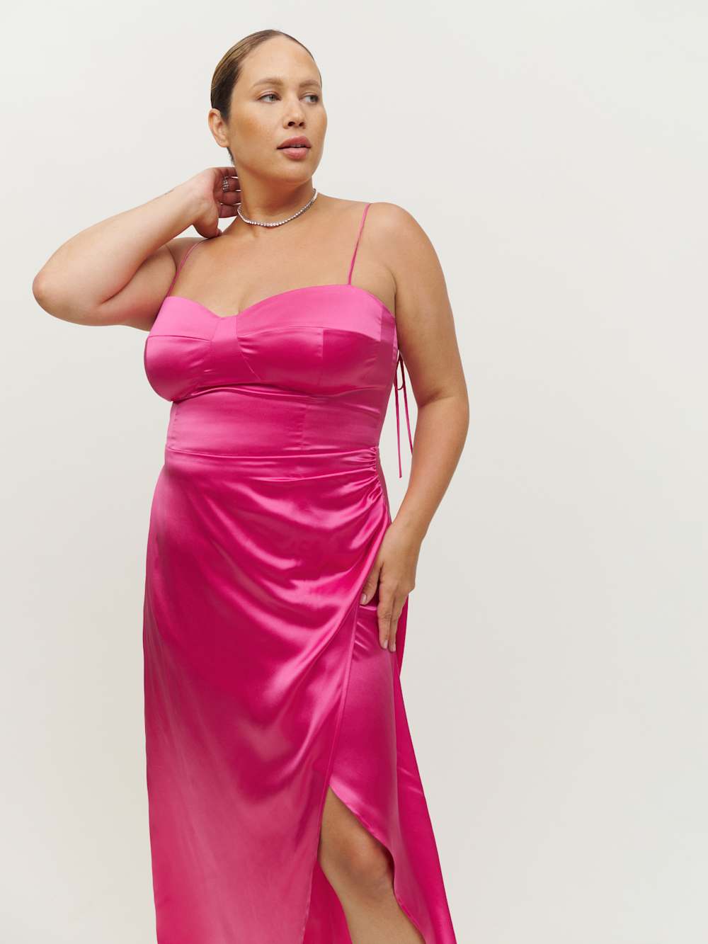 Reformation Marguerite Silk Dress Es - Flambe