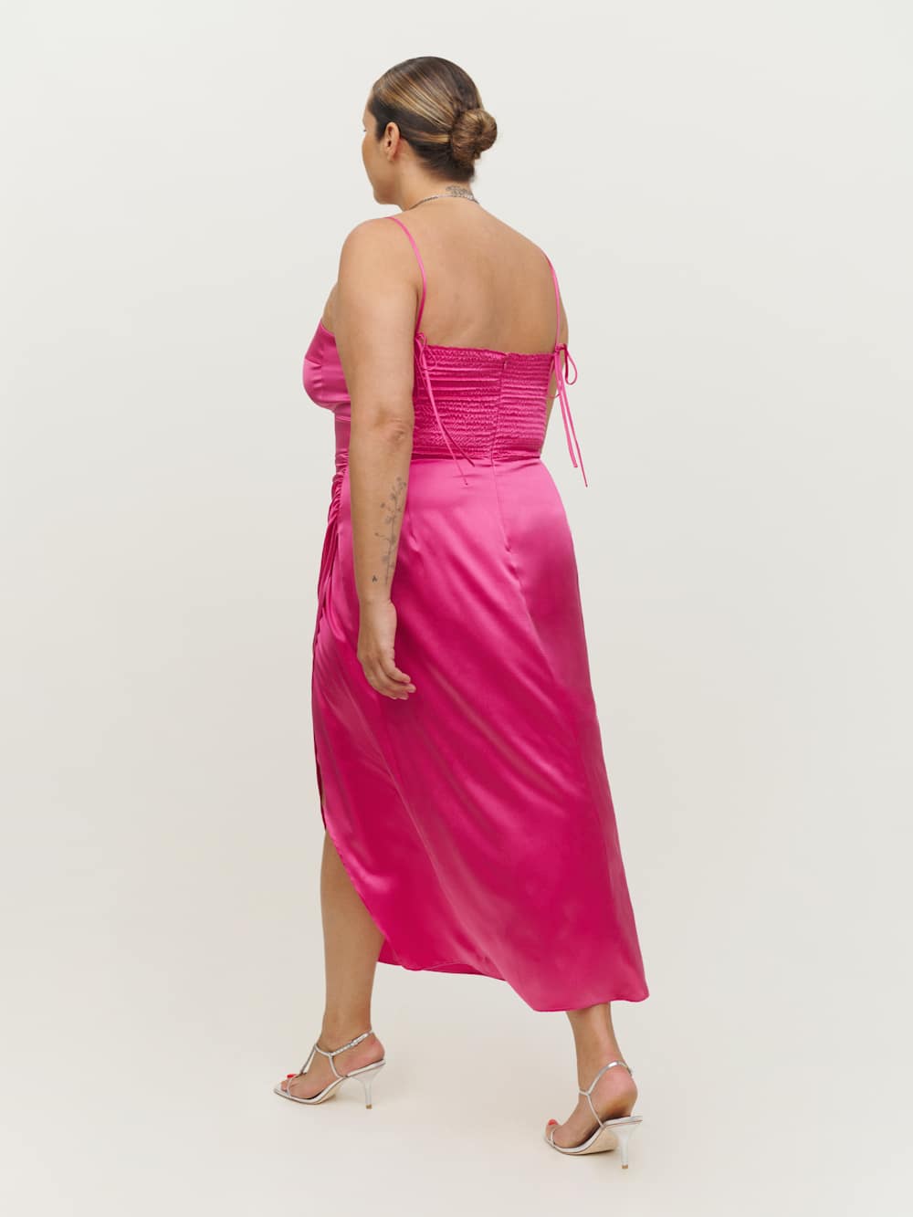 Reformation Marguerite Silk Dress Es - Flambe