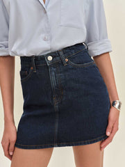 Reformation Lydia High Rise Denim Mini Skirt - Huron