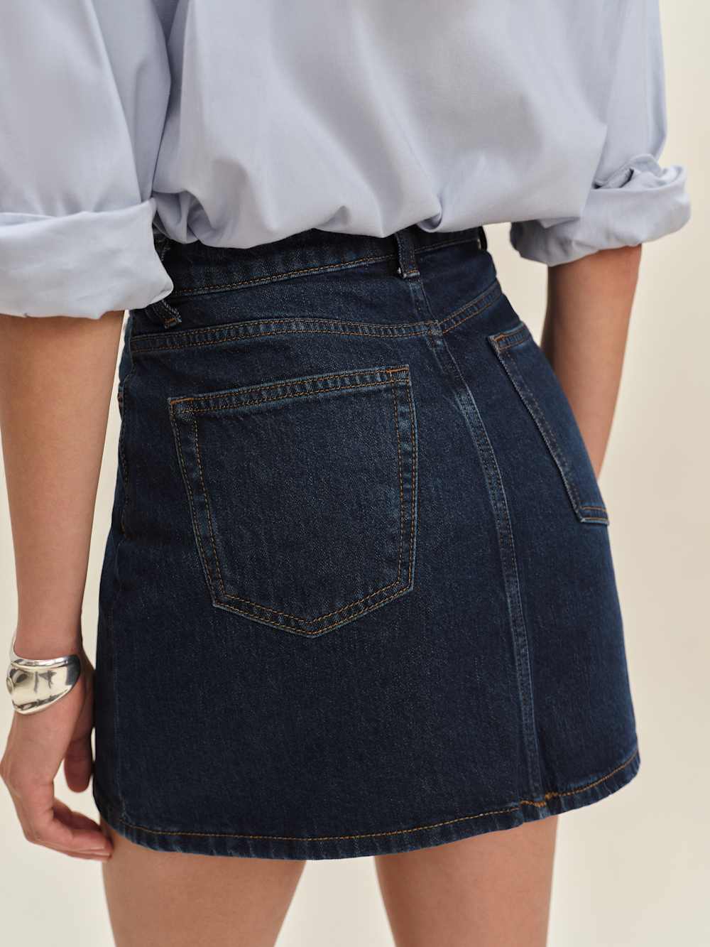 Reformation Lydia High Rise Denim Mini Skirt - Huron