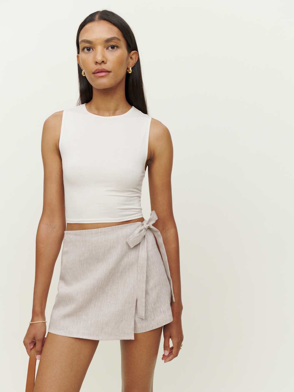 Reformation Eva Linen Skort - Oatmeal