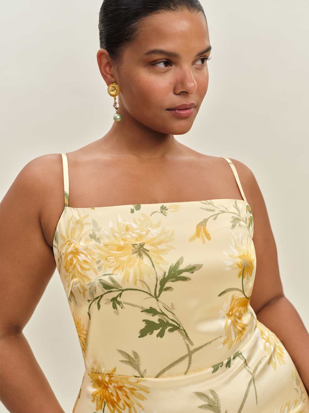 Reformation Frankie Silk Dress Es - Honeyglow