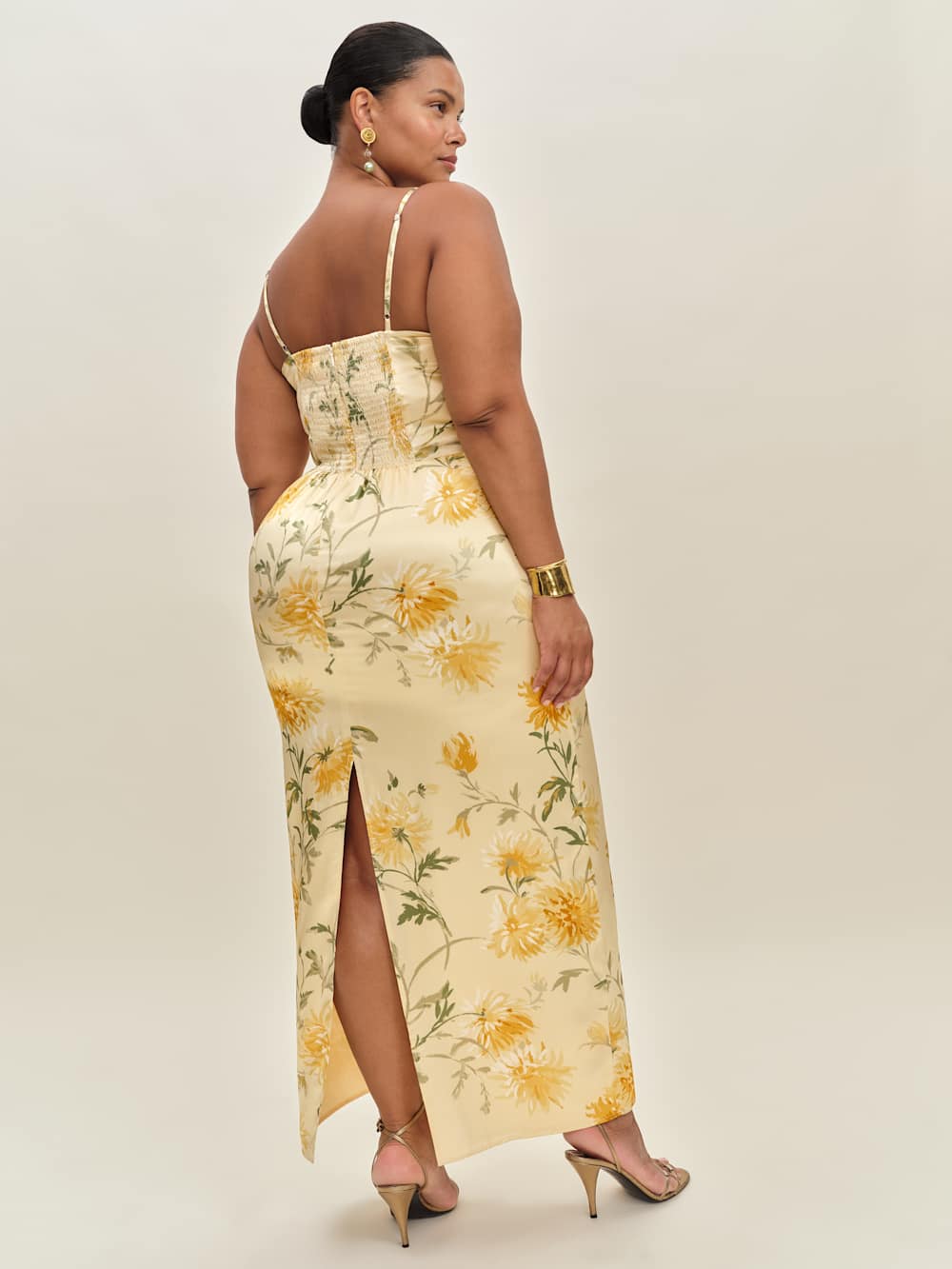 Reformation Frankie Silk Dress Es - Honeyglow