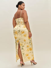 Reformation Frankie Silk Dress Es - Honeyglow