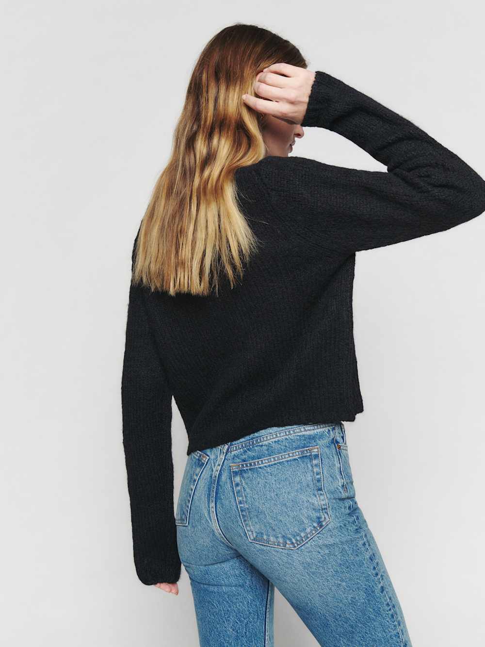 Reformation Clara Crew Cardigan - Black
