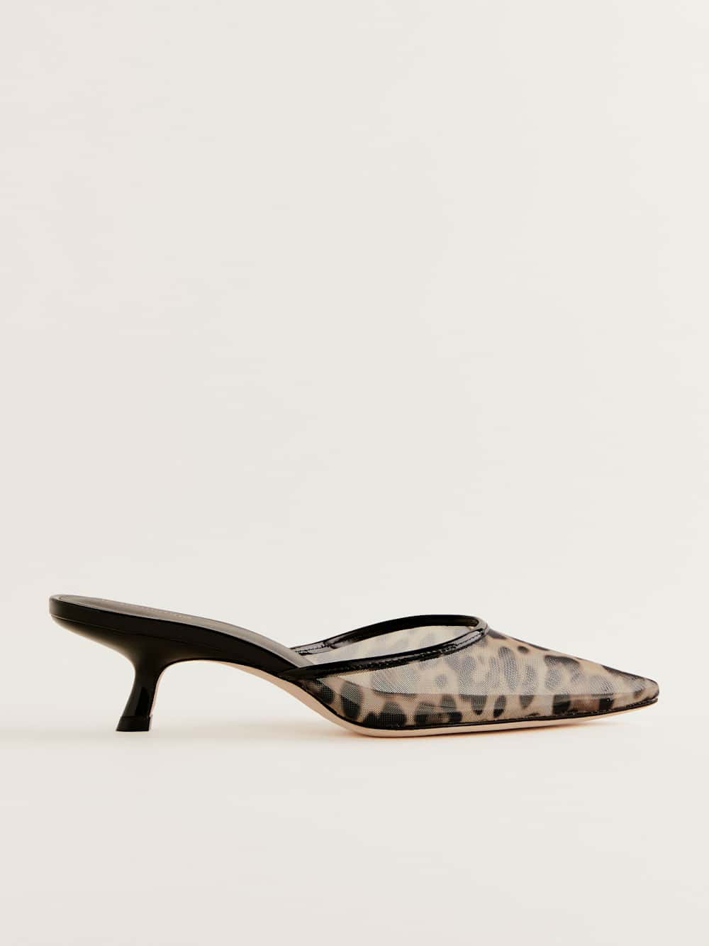 Reformation Wilda Kitten Mule - Leopard Mesh