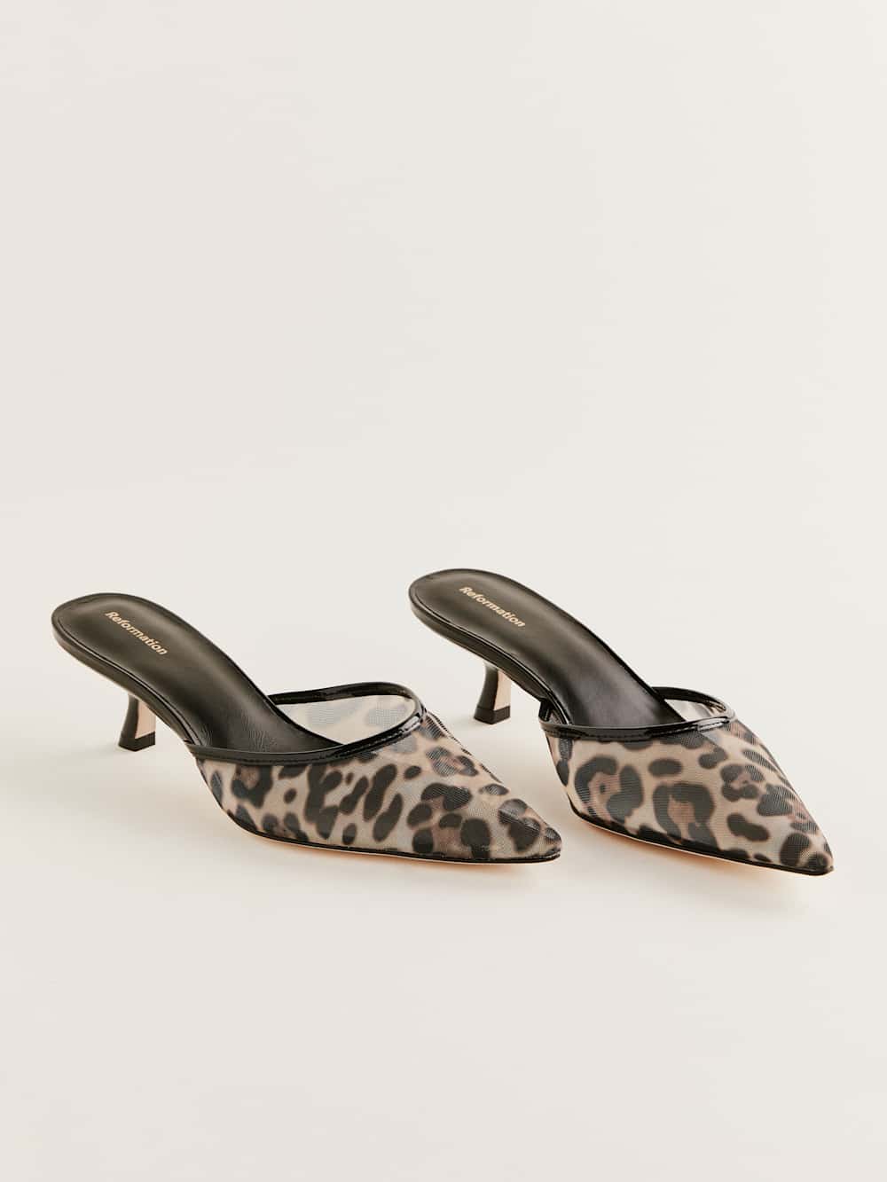 Reformation Wilda Kitten Mule - Leopard Mesh